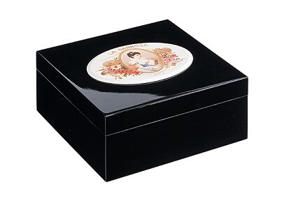 陶瓷畫(huà)黑(hēi)色鋼琴烤漆雪茄盒（70支）