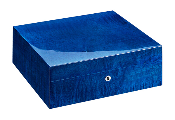 藍色虎斑鋼琴烤漆雪茄盒（80支）