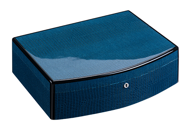 藍色蜥蜴紋鋼琴烤漆首飾盒