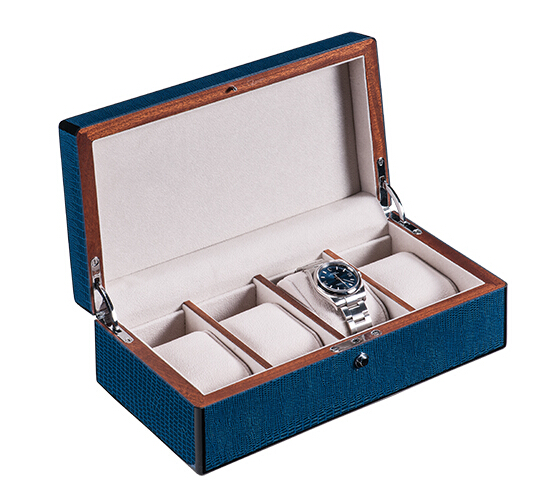 4隻裝深藍色蜥蜴紋手表盒