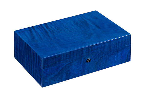 4隻裝藍色虎斑鋼琴烤漆手表盒