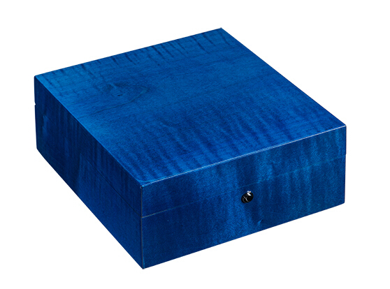 6隻裝藍色虎斑鋼琴烤漆手表盒