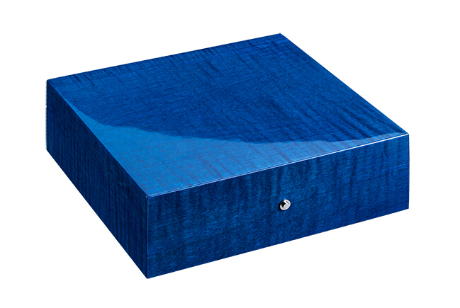 8隻裝藍色虎斑鋼琴烤漆手表盒